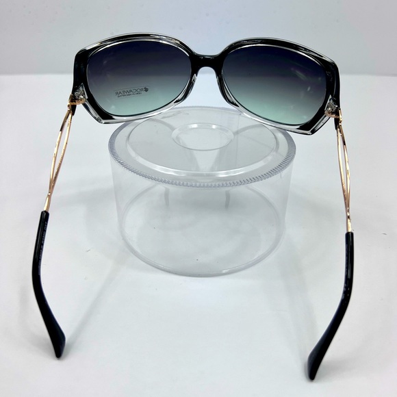 ROCAWEAR BLACK & CLEAR FRAME WITH THE SIDES GOLD SUNGLASSES, 100% UV PROTECTION - Picture 3 of 13